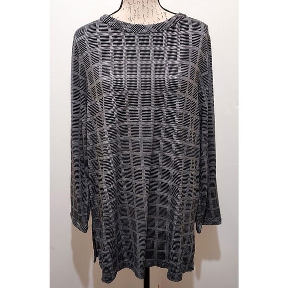 J. Jill Tops - J Jill Wearever Collection Top  XL Black White Tunic Stretch Minimalist Office